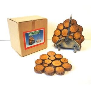 House of Lloyd Christmas Around the World Yule Log Coasters 1984 No. 30-973